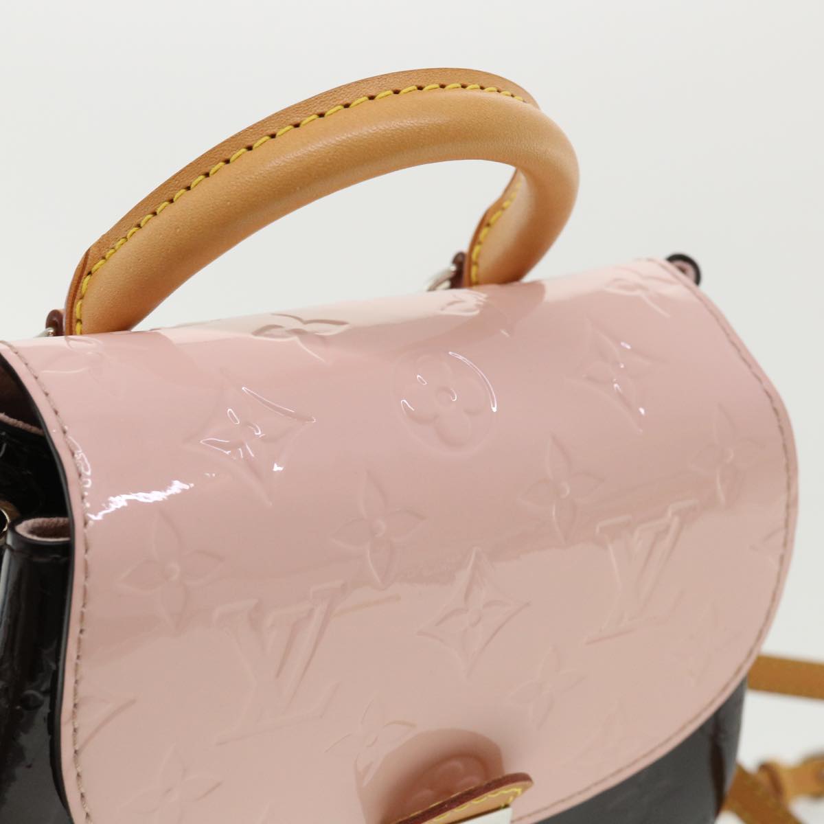 LOUIS VUITTON Monogram Vernis Hot spring Hand Bag Amarante M96053 LV 67495A