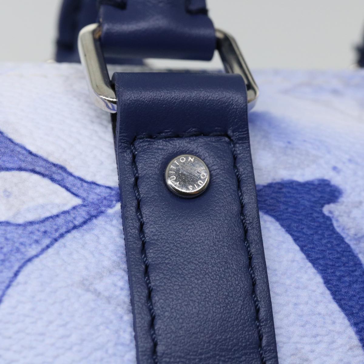 LOUIS VUITTON monogram water KeepallXS Hand Bag 2way Blue M45761 LV 67496S