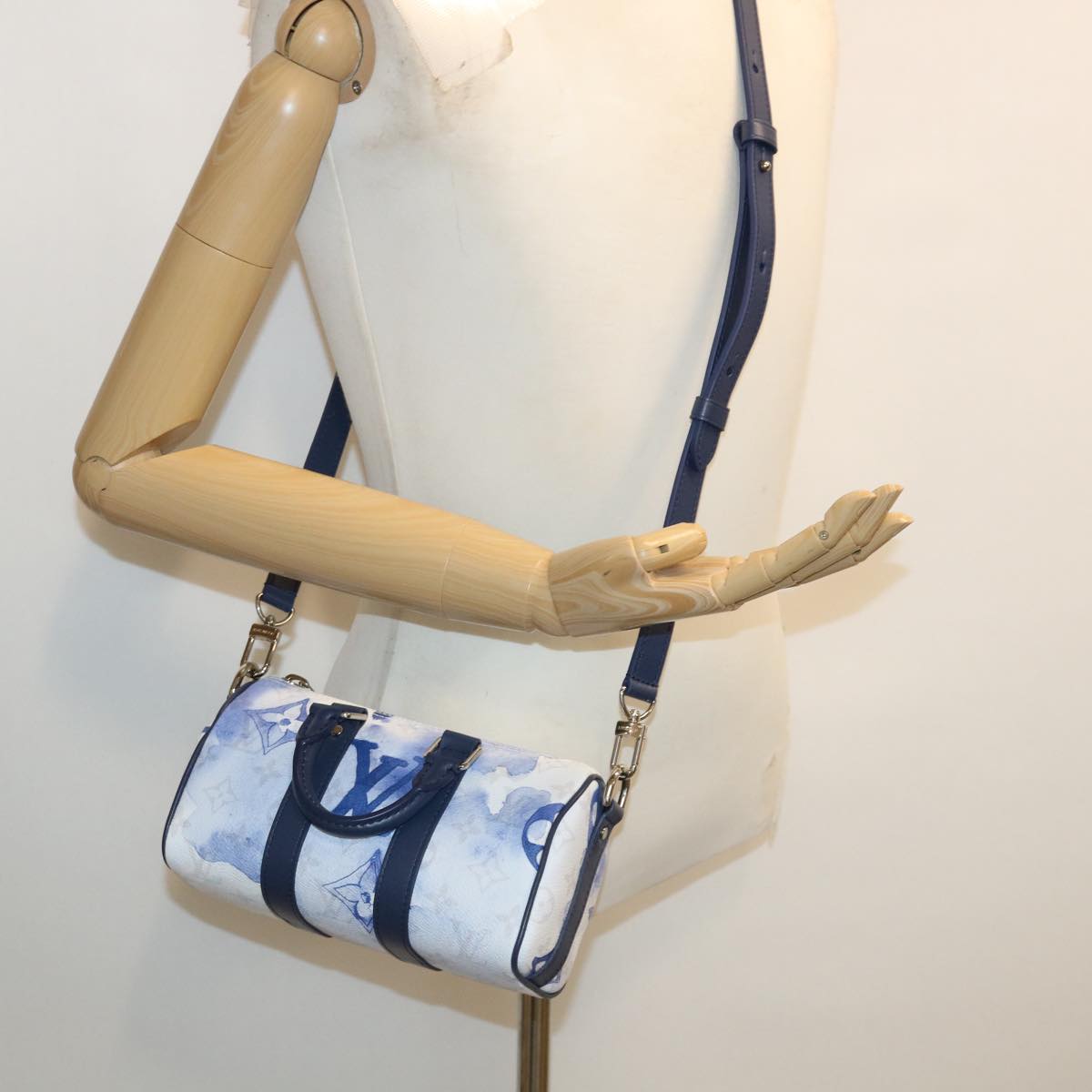 LOUIS VUITTON monogram water KeepallXS Hand Bag 2way Blue M45761 LV 67496S