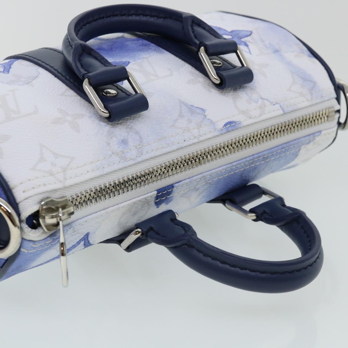 LOUIS VUITTON monogram water KeepallXS Hand Bag 2way Blue M45761 LV 67496S