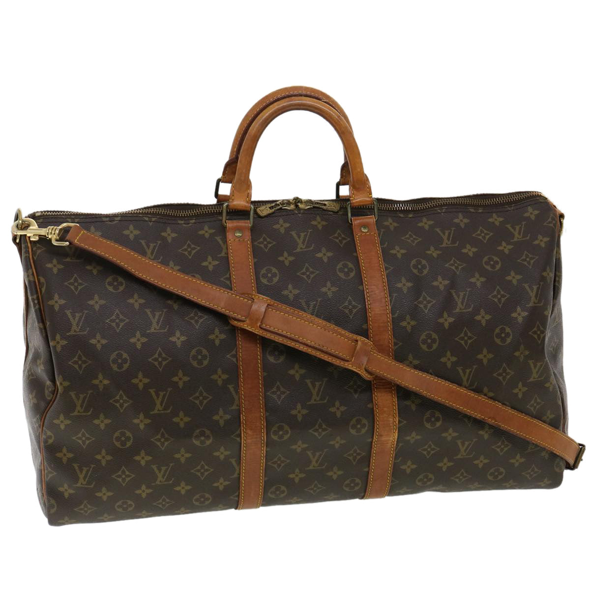 LOUIS VUITTON Monogram Keepall Bandouliere 55 Boston Bag M41414 LV lt677