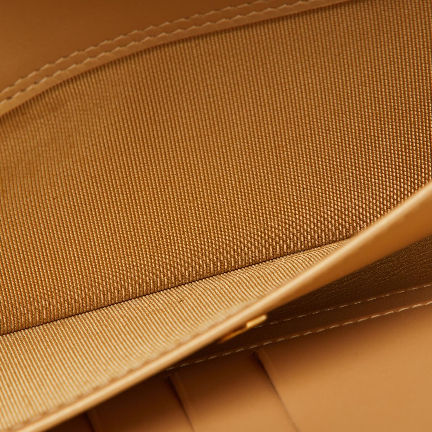 CHANEL Gold Quilted Caviar Leather Trifold Wallet