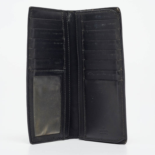 Luxury Gucci Trending 2025 Black ssima Leather Bifold Long Wallet