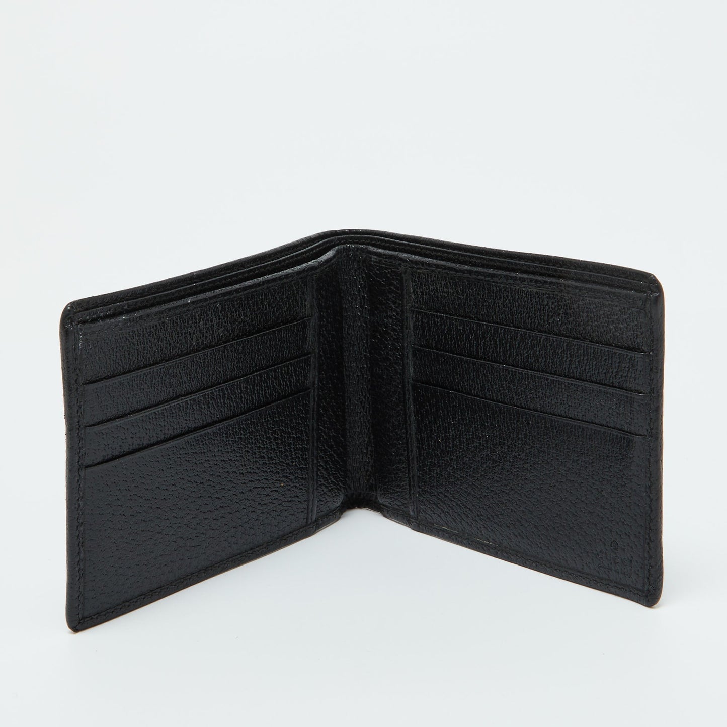 Luxury Gucci Trending 2025 Black Leather Web Bifold Wallet