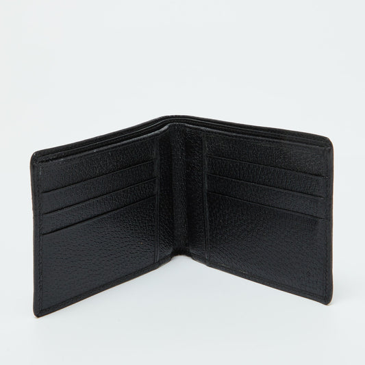 Luxury Gucci Trending 2025 Black Leather Web Bifold Wallet