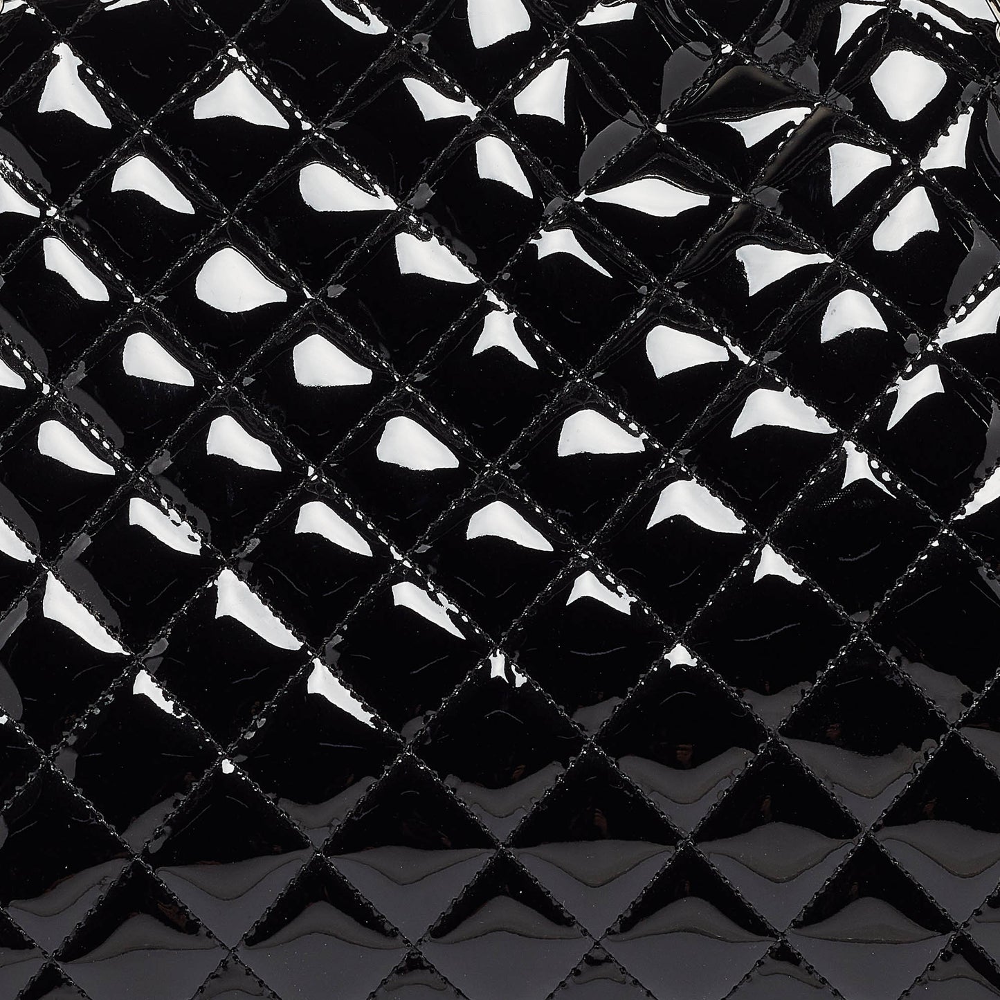 CHANEL Black Quilted Patent Leather Large Just Mademoiselle Bowler Bag