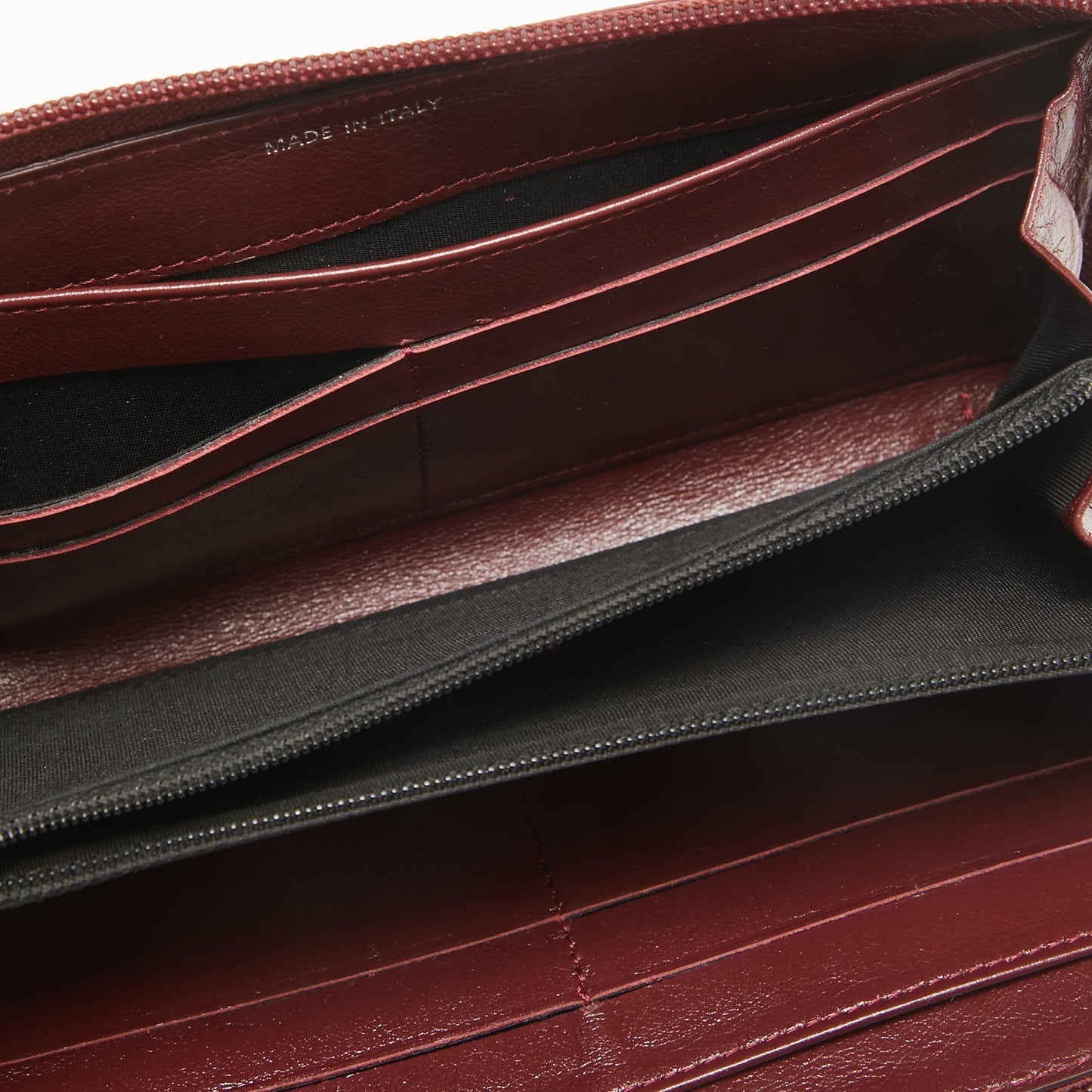 CHANEL Red Caviar Leather CC Timeless Zip Around Wallet