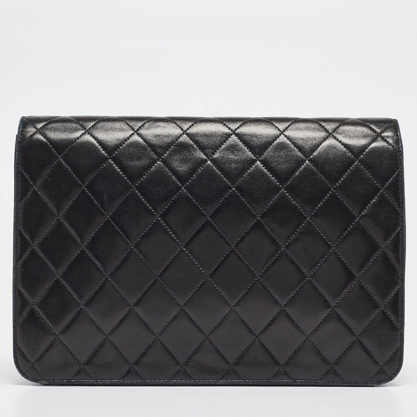 CHANEL Black Quilted Leather CC Flap Bag