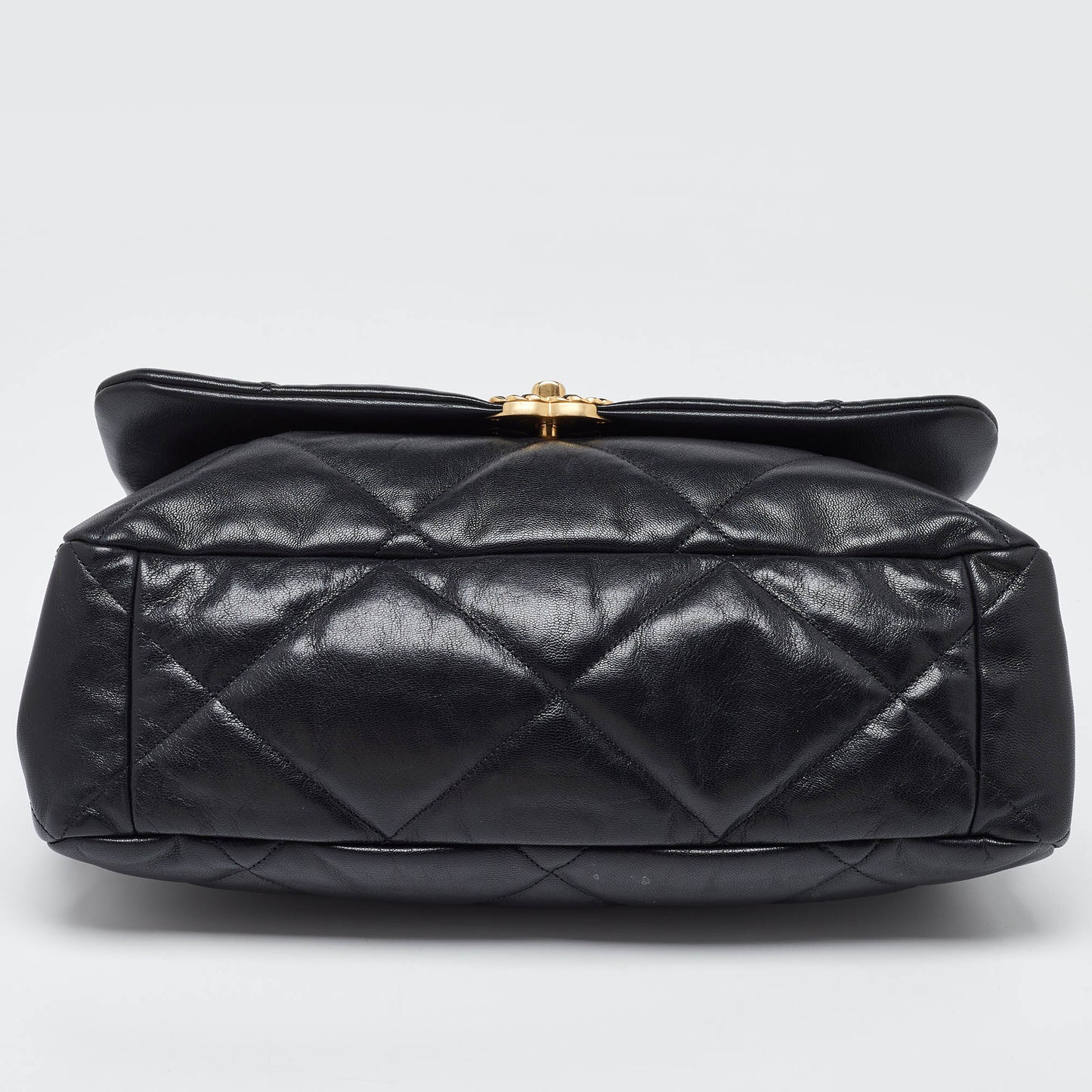 CHANEL Black Quilted Leather Maxi 19 Shoulder Bag