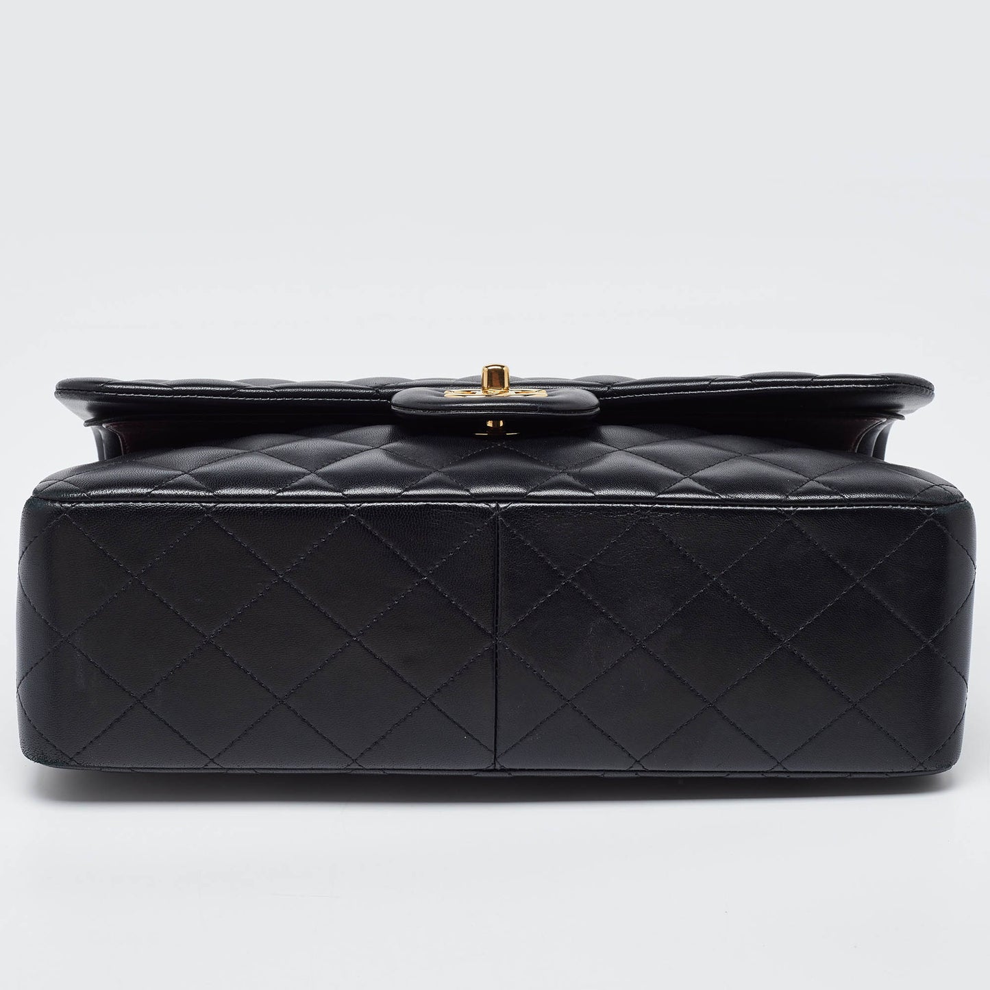 CHANEL Black Quilted Leather Jumbo Classic Double Flap Bag