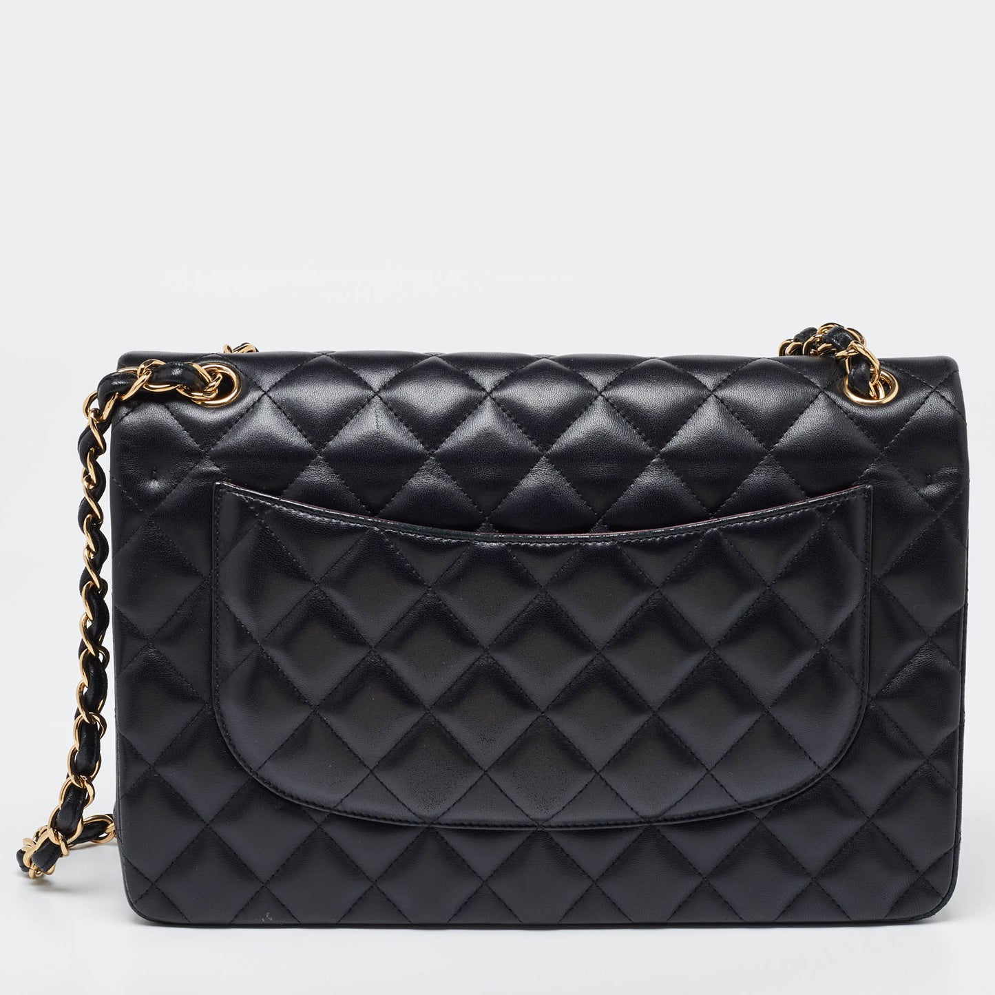 CHANEL Black Quilted Leather Jumbo Classic Double Flap Bag