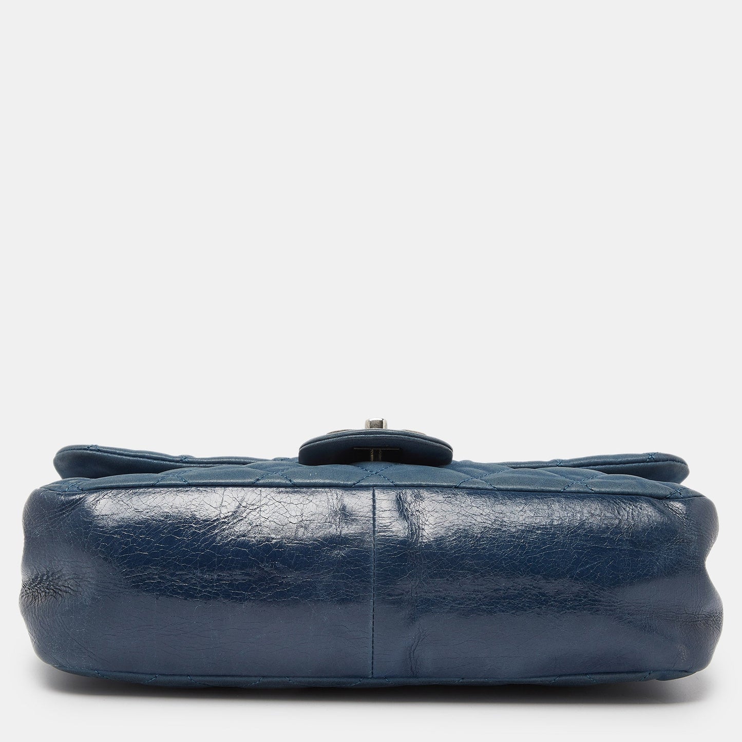 CHANEL Blue Quilted Iridescent Leather Medium In-The-Mix Flap Bag