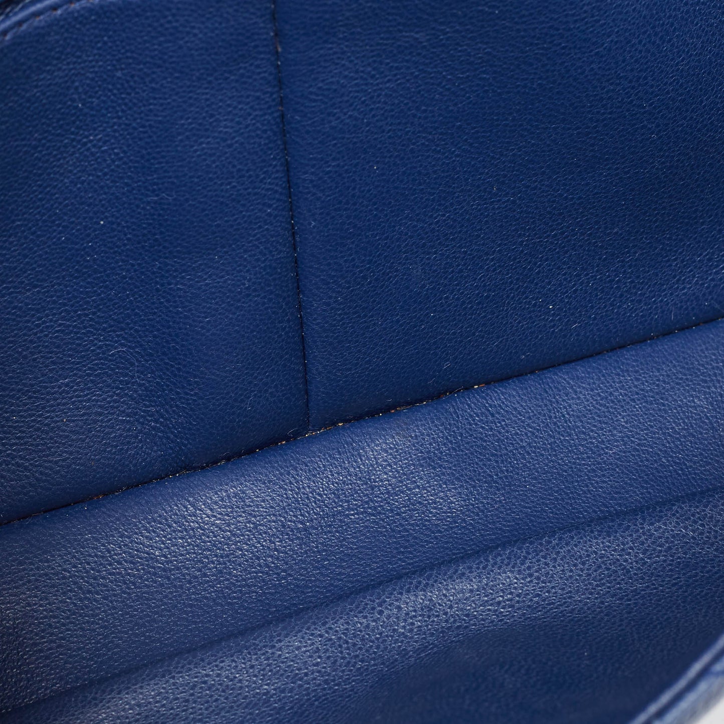 CHANEL Blue Quilted Caviar Leather East/West Classic Flap Bag
