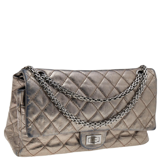 Chanel Metallic Grey Quilted Leather Reissue 2.55 Classic 226 Flap Bag