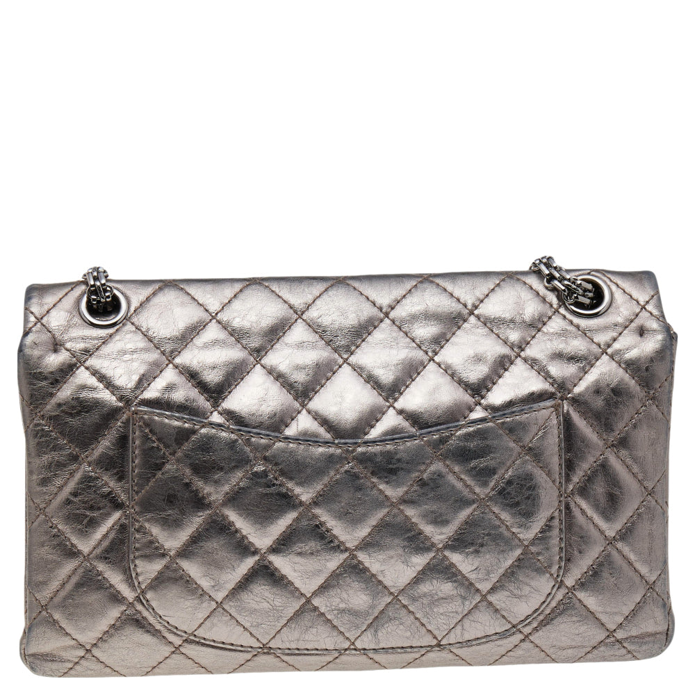 Chanel Metallic Grey Quilted Leather Reissue 2.55 Classic 226 Flap Bag