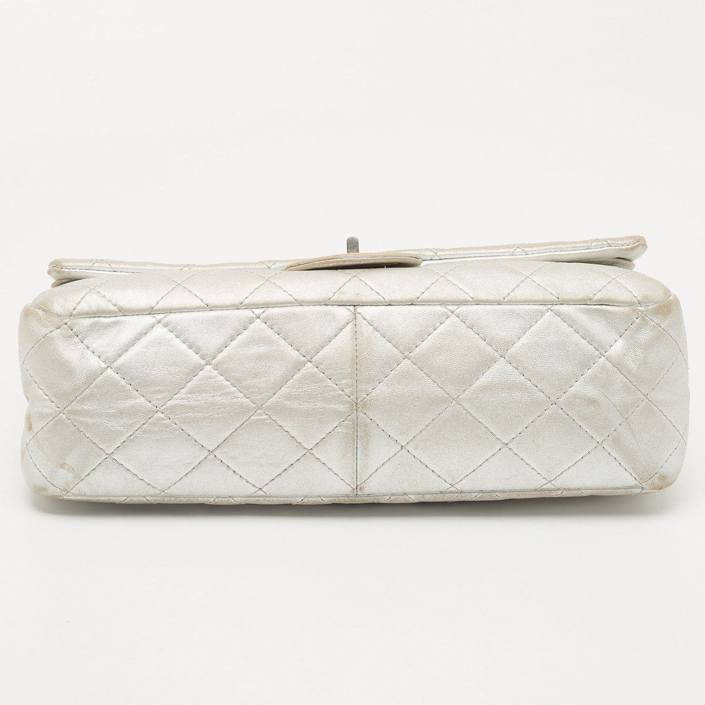 Chanel Silver Quilted Leather Reissue 2.55 Classic 227 Flap Bag