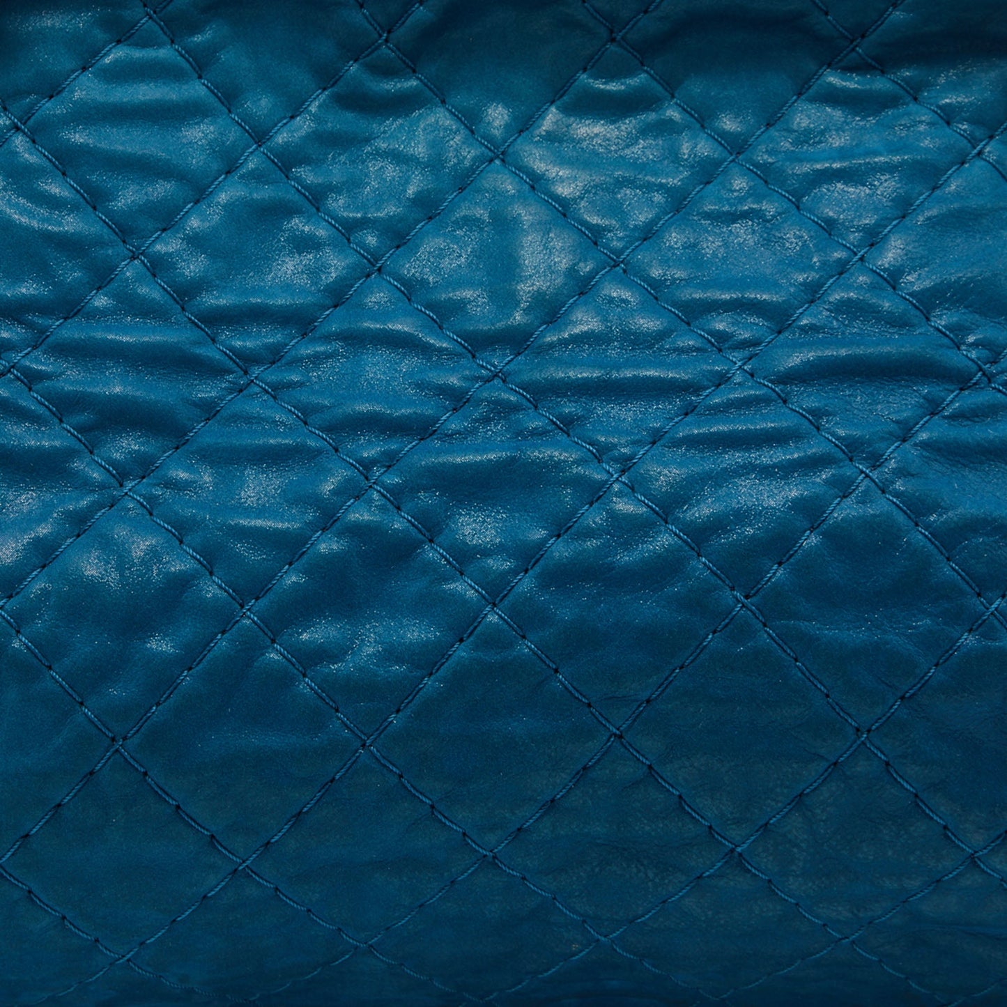CHANEL Teal Blue Quilted Leather Just Mademoiselle Bowler Bag