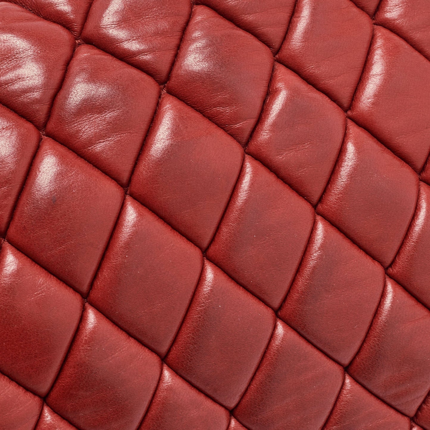 Chanel Red Bubble Quilted Leather Flap Shoulder Bag
