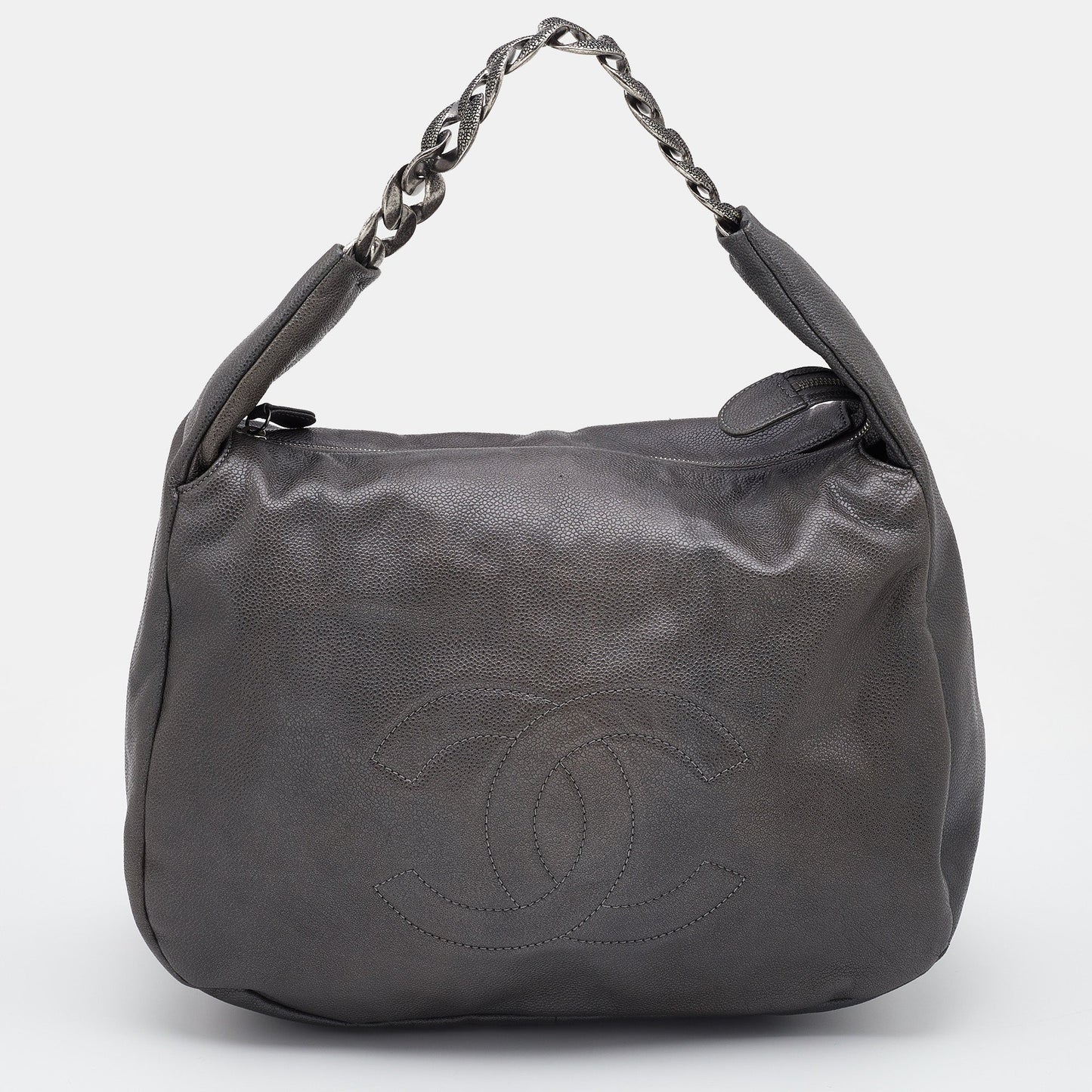 Luxury Chanel Grey Caviar Leather 31 Hobo