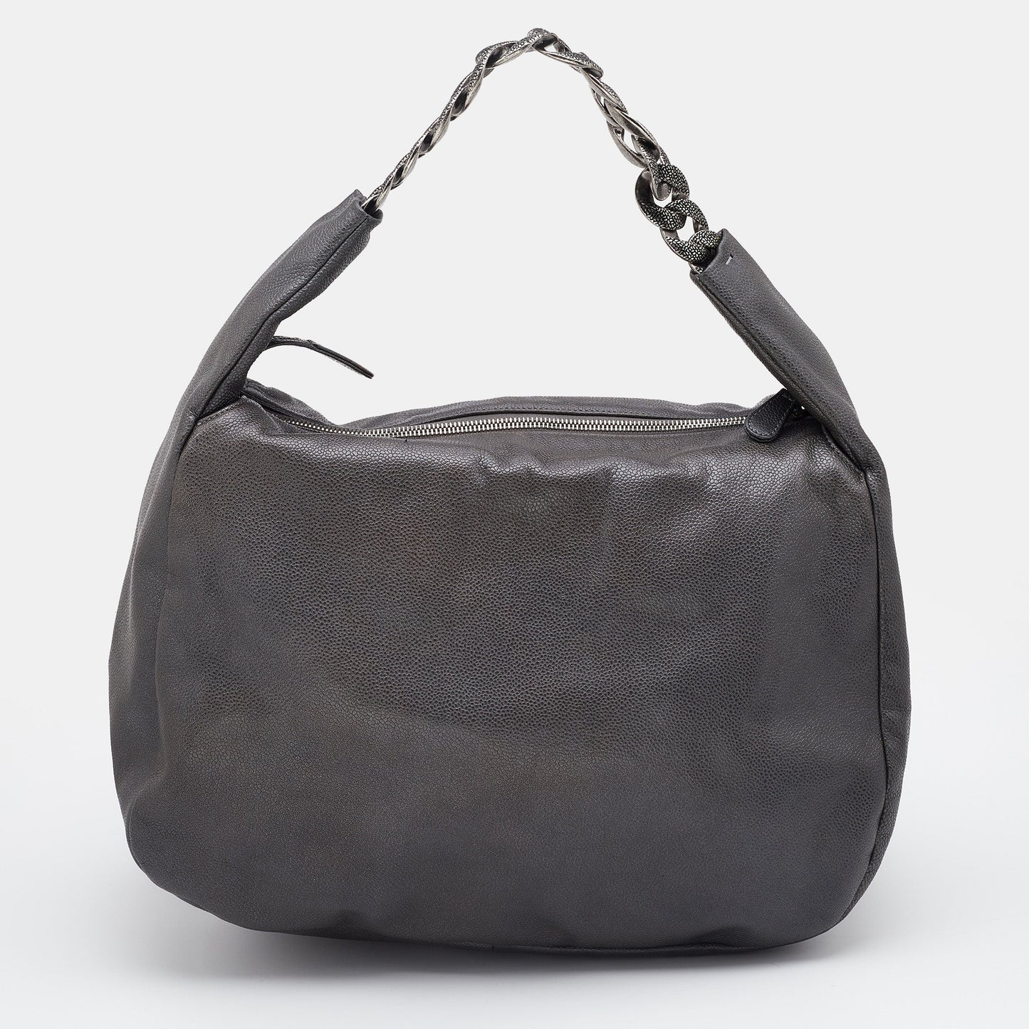 Luxury Chanel Grey Caviar Leather 31 Hobo