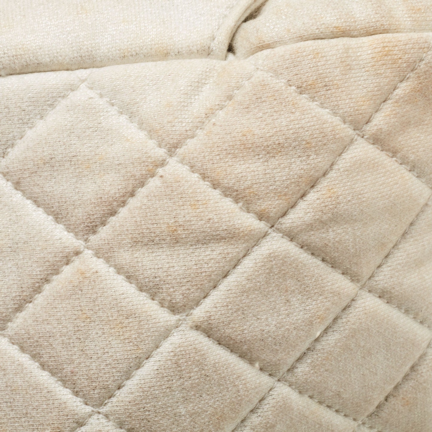 CHANEL White/Gold Quilted Jersey CC Flap Bag