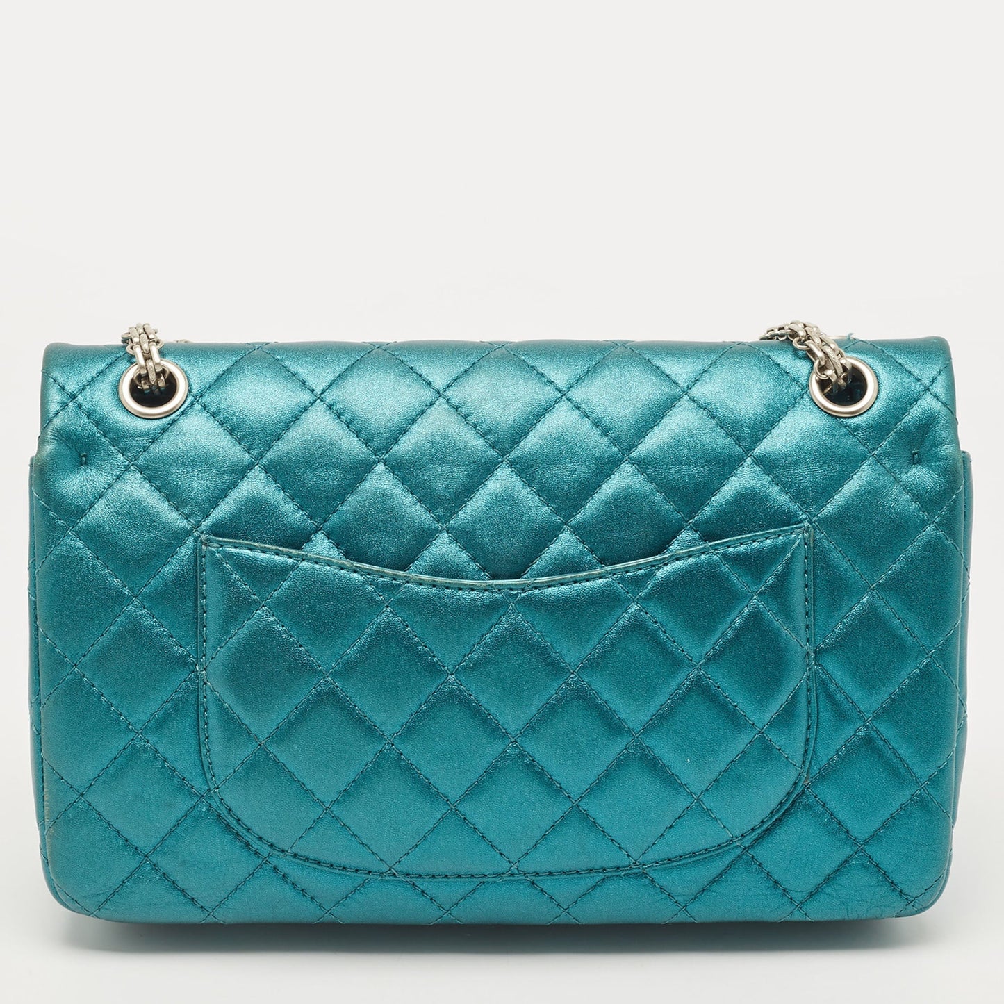 CHANEL Metallic Teal Green Quilted Leather Reissue 2.55 Classic 226 Flap Bag