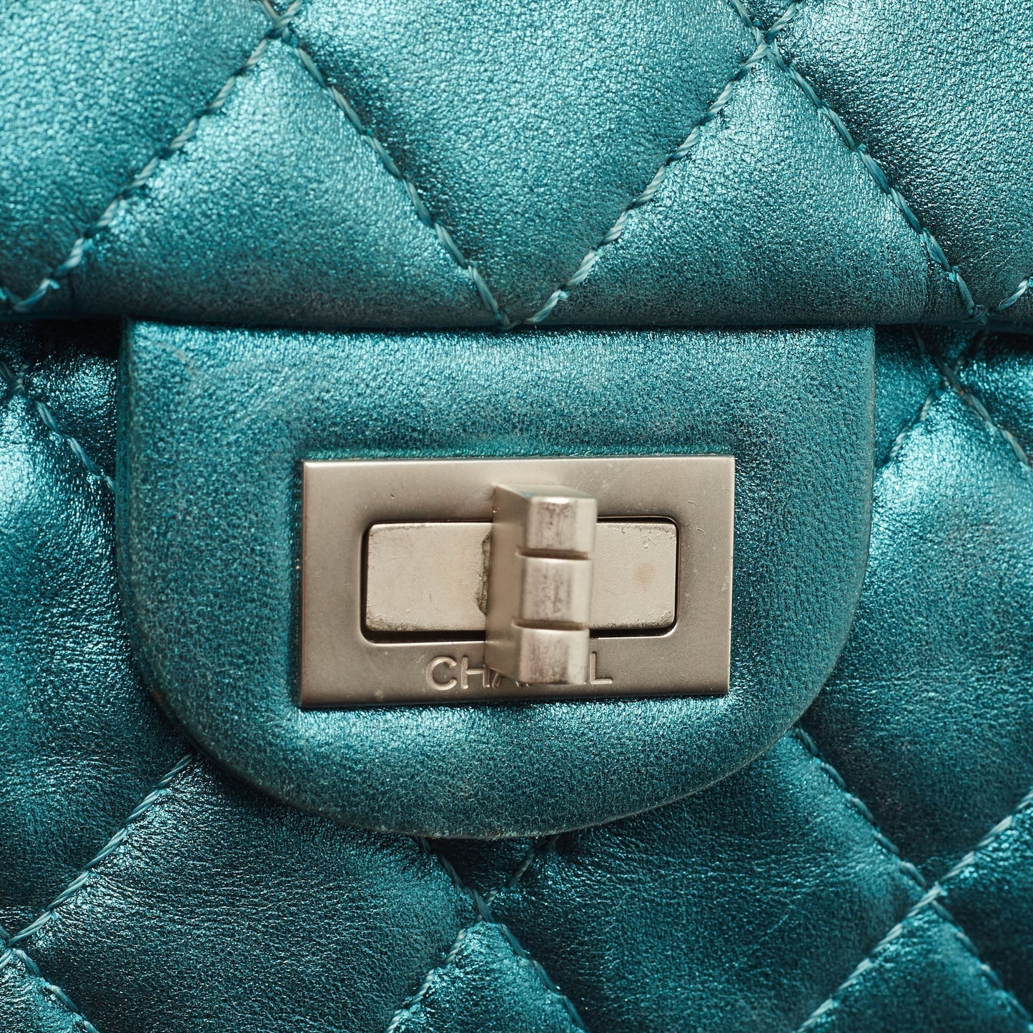 CHANEL Metallic Teal Green Quilted Leather Reissue 2.55 Classic 226 Flap Bag