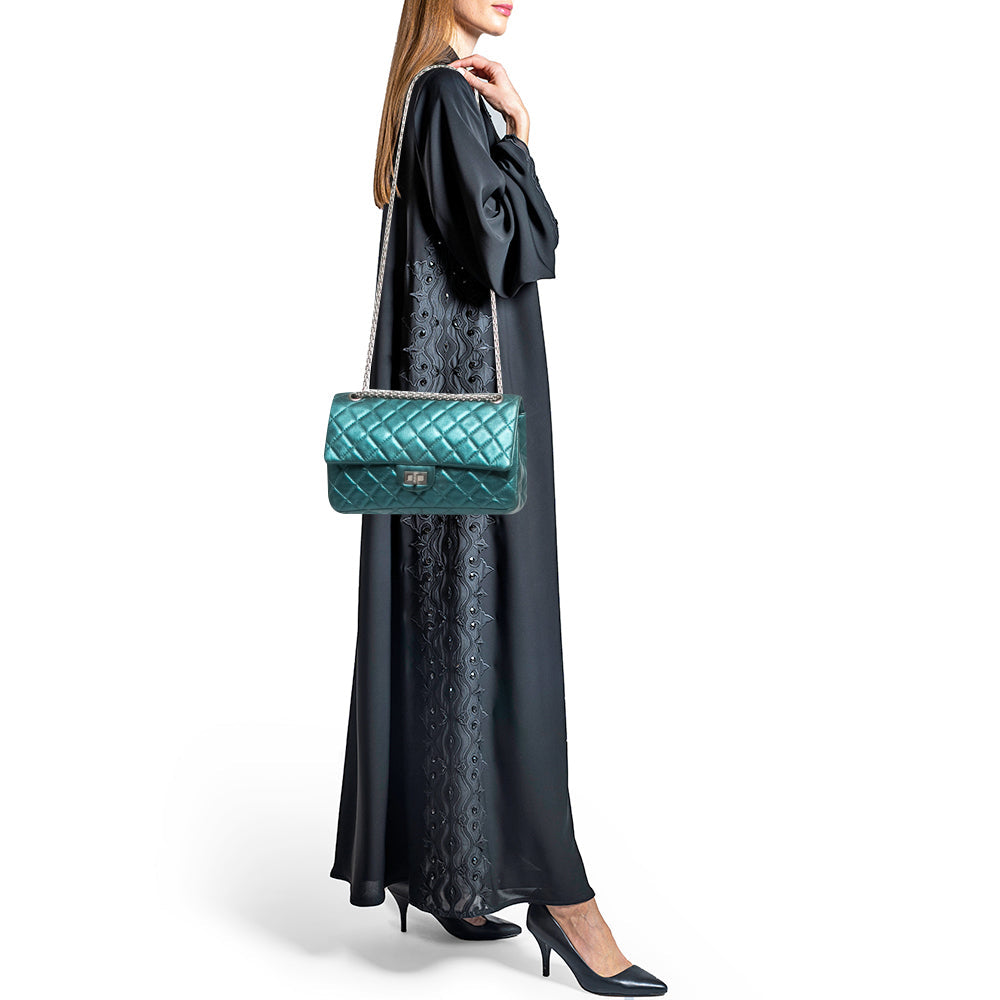 CHANEL Metallic Teal Green Quilted Leather Reissue 2.55 Classic 226 Flap Bag