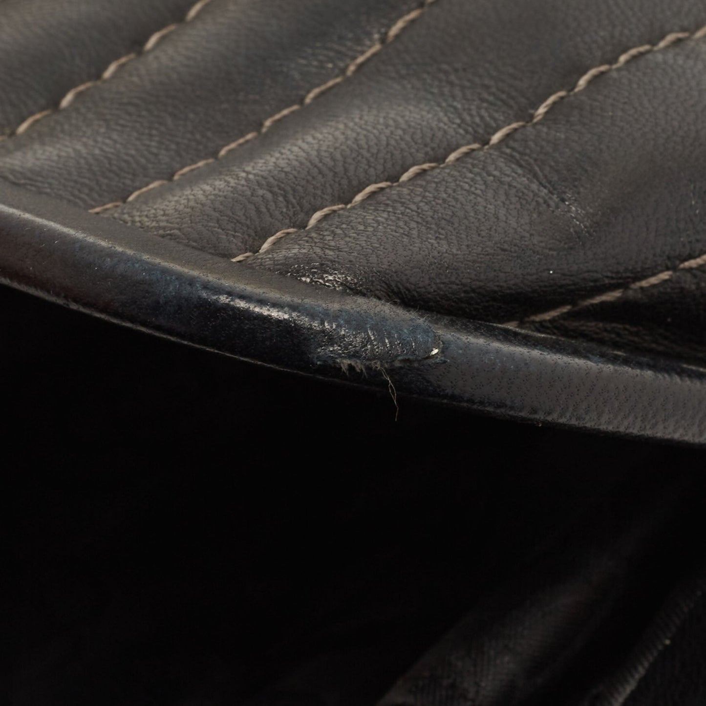 CHANEL Black Vertical Stitch Leather Vintage Clutch