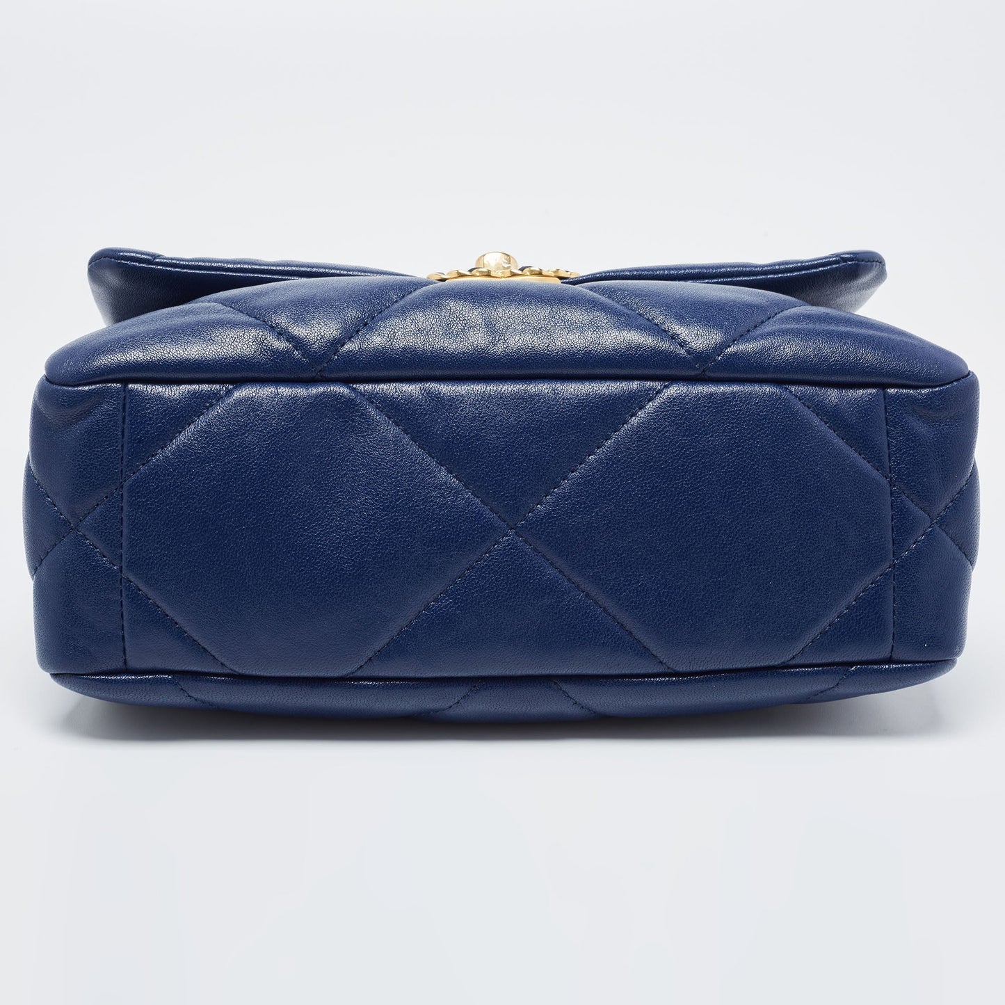 CHANEL Blue Quilted Leather Medium 19 Flap Bag