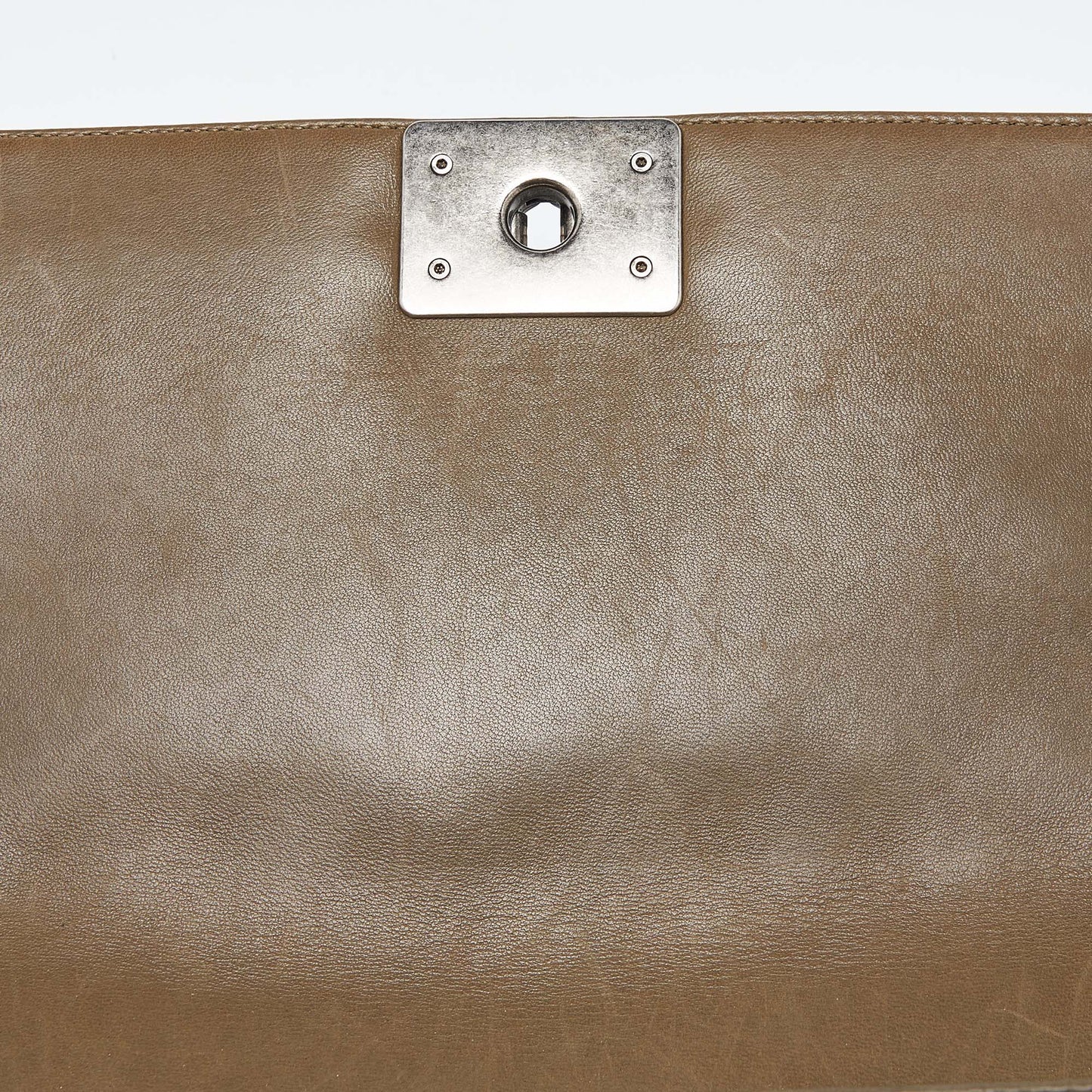 CHANEL Green Quilted Leather Medium Boy Flap Bag
