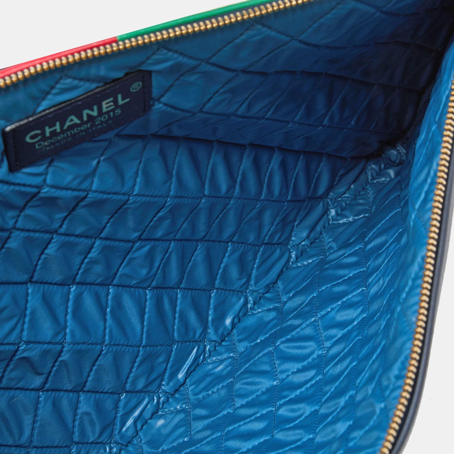 CHANEL Multicolor Leather CC Patchwork O-Case Clutch