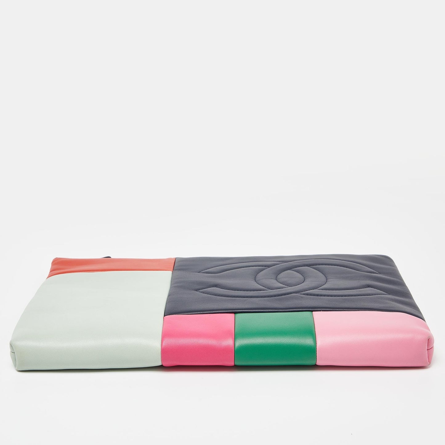 CHANEL Multicolor Leather CC Patchwork O-Case Clutch