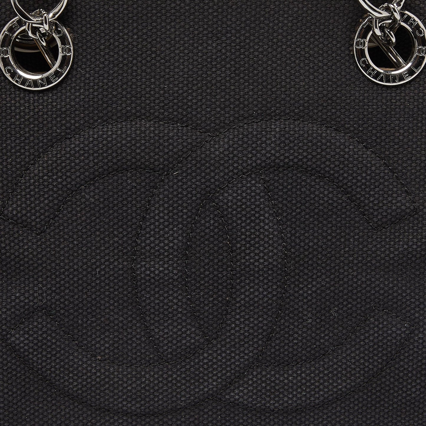 CHANEL Black Choco Bar Leather and Canvas Mesh CC Bag