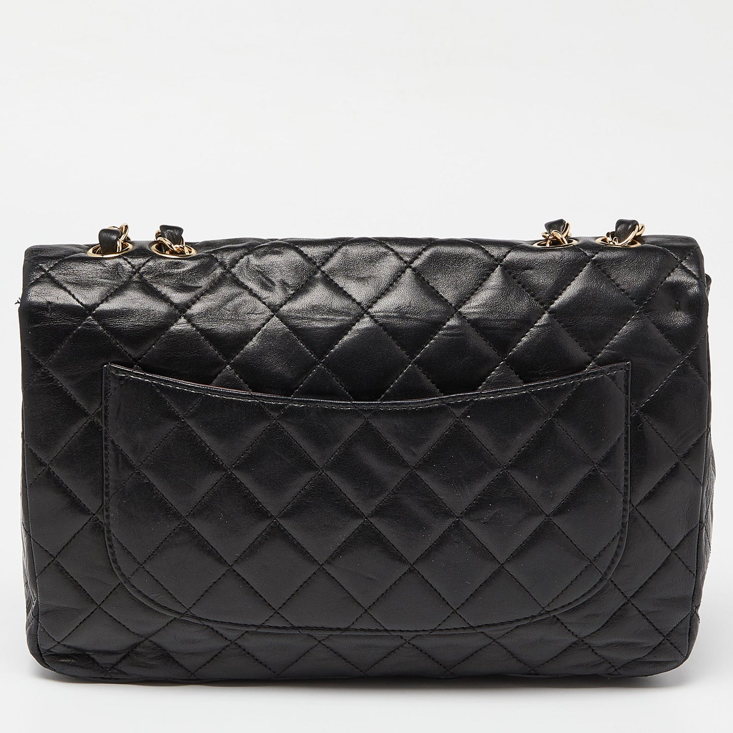 CHANEL Black Quilted Leather Jumbo Classic Single Flap Bag