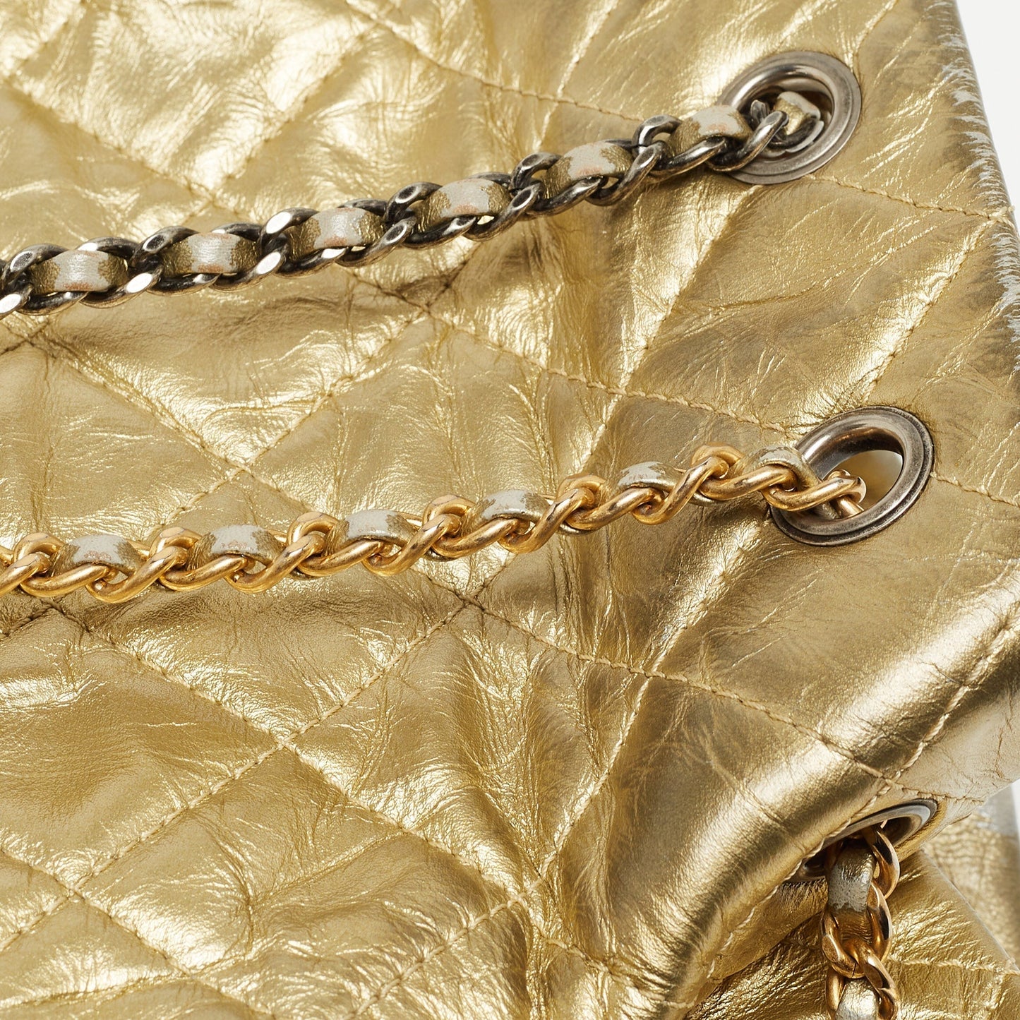 CHANEL Gold Quilted Leather Small Gabrielle Backpack