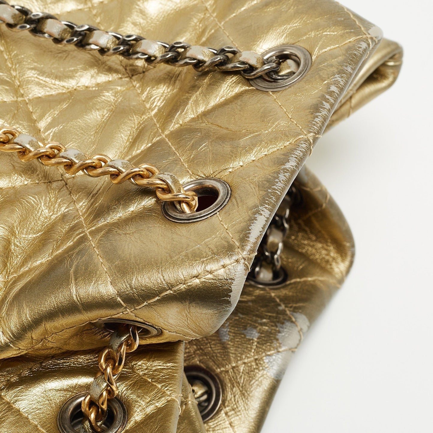 CHANEL Gold Quilted Leather Small Gabrielle Backpack