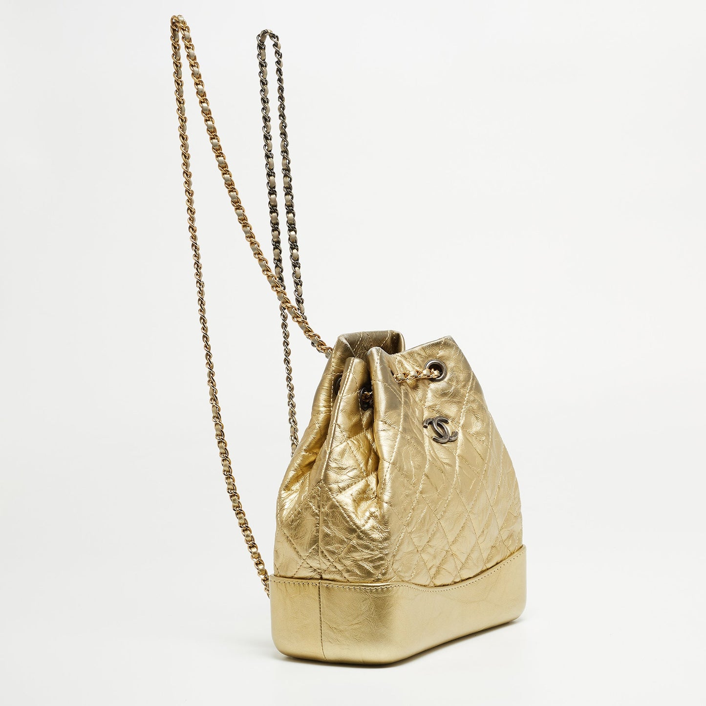 CHANEL Gold Quilted Leather Small Gabrielle Backpack