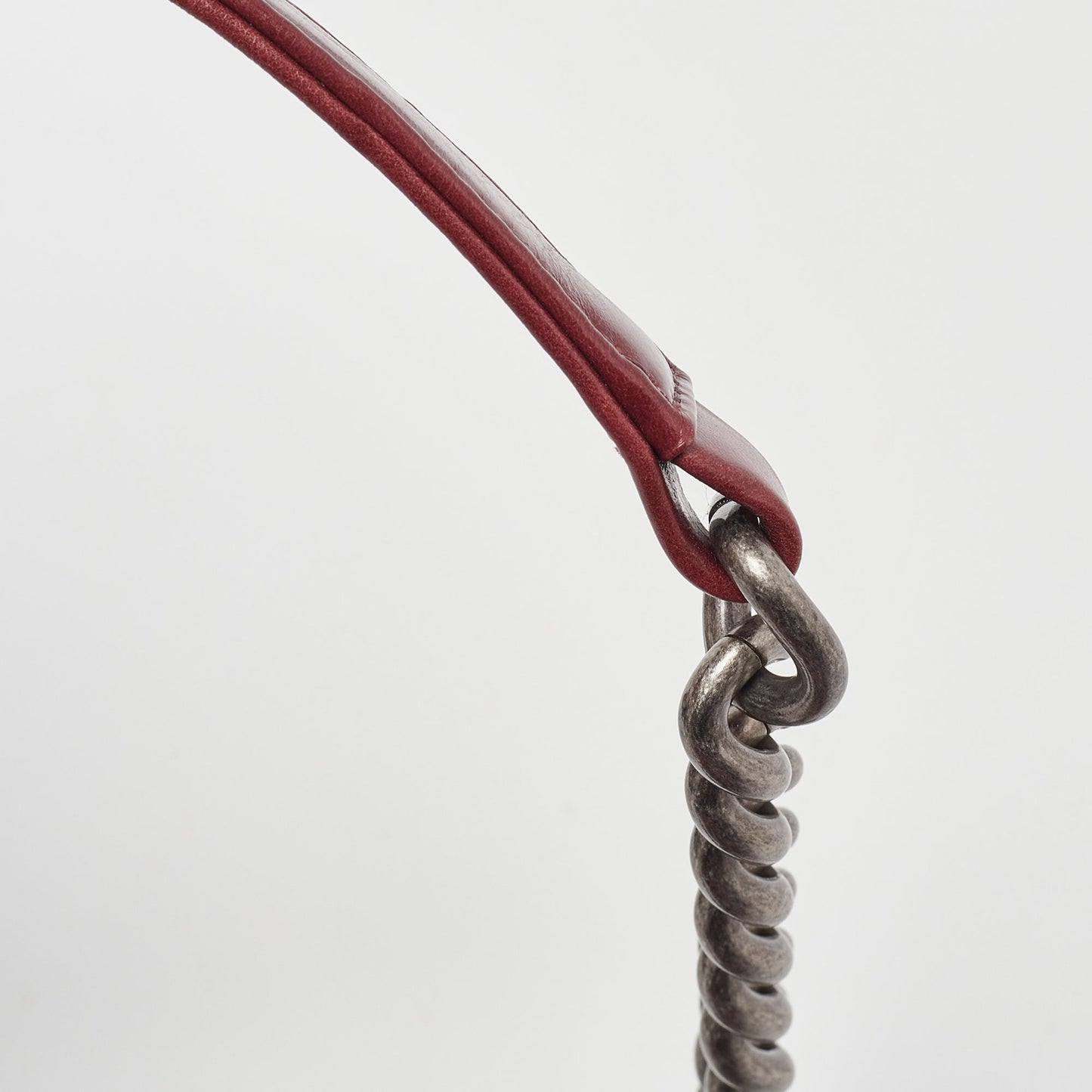 CHANEL Red Quilted Leather Medium Interlaced Chained Boy Flap Bag