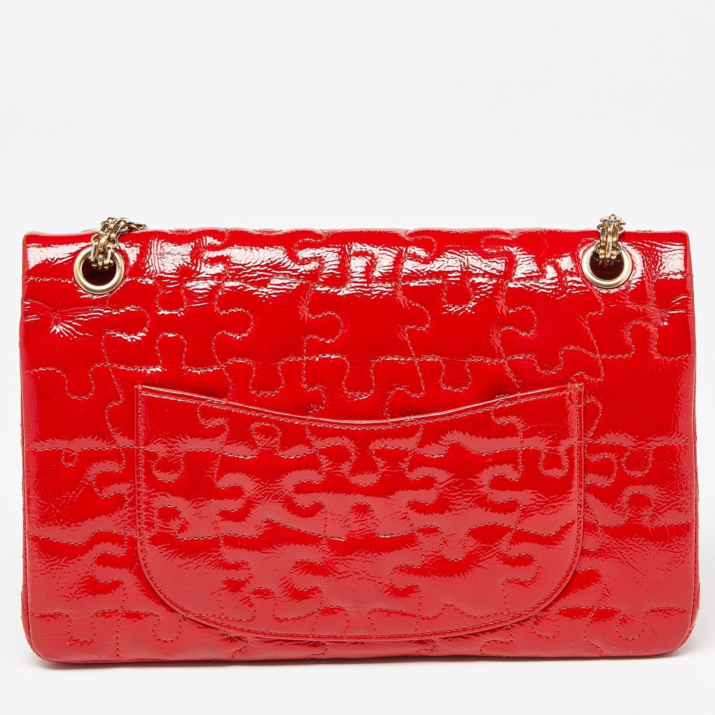 CHANEL Red Puzzle Patent Leather Classic 226 Reissue 2.55 Flap Bag