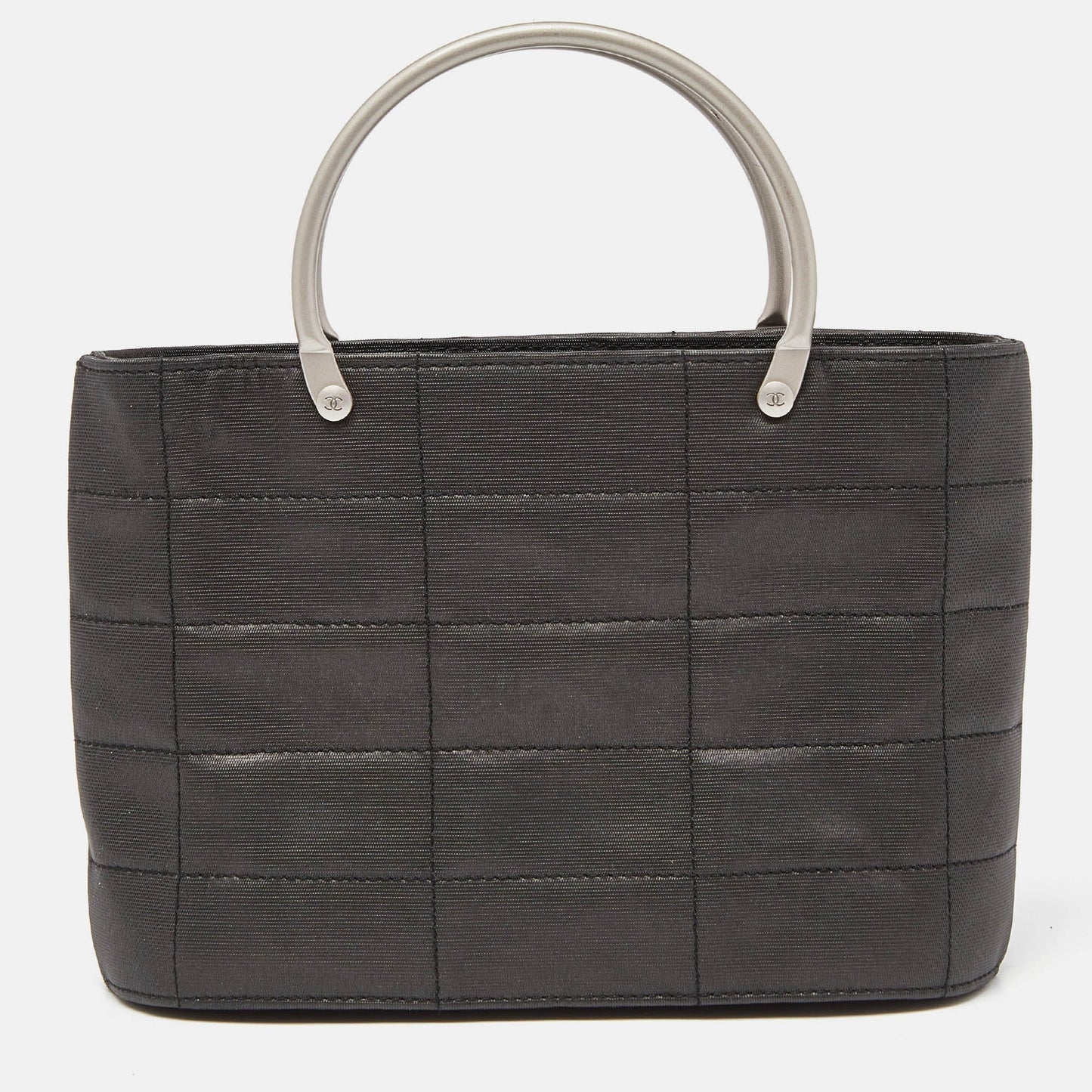 CHANEL Black Choco Bar Canvas Mini Vintage Bag