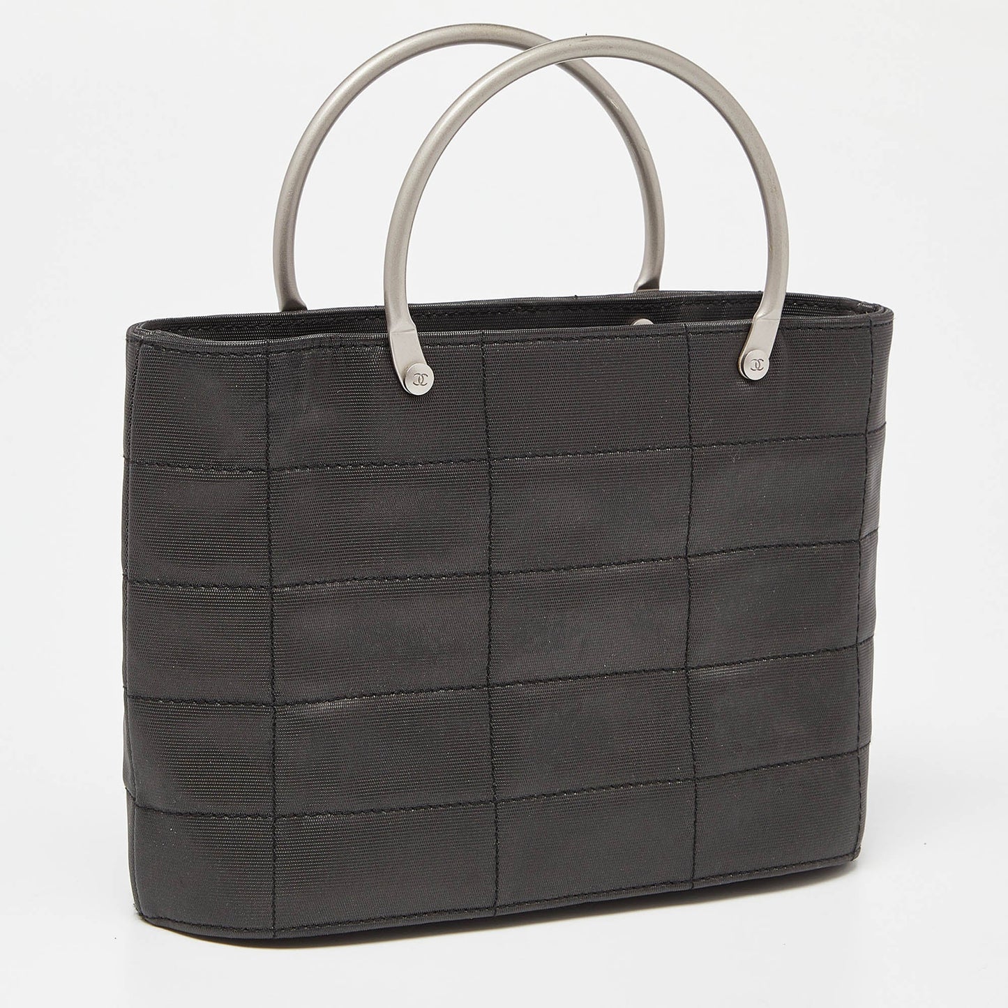CHANEL Black Choco Bar Canvas Mini Vintage Bag