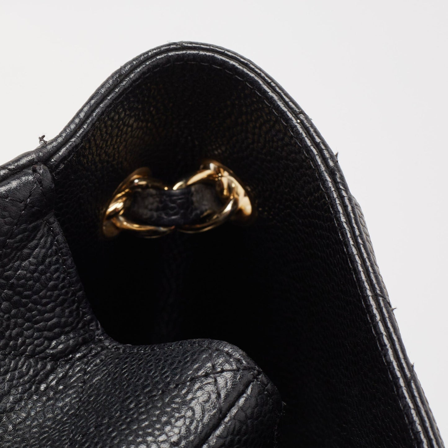 CHANEL Black Quilted Caviar Leather Maxi Classic Single Flap Bag