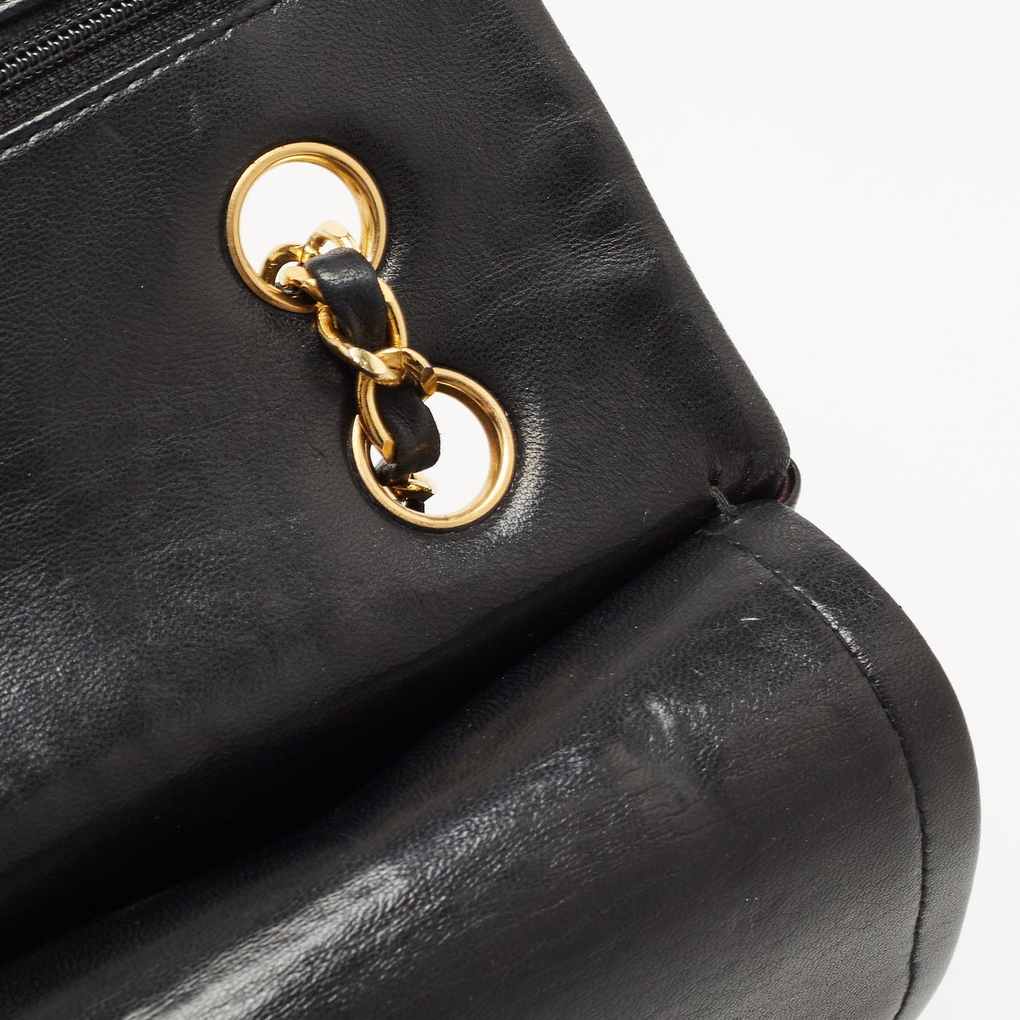 CHANEL Black Chevron Leather Medium Classic Double Flap Bag