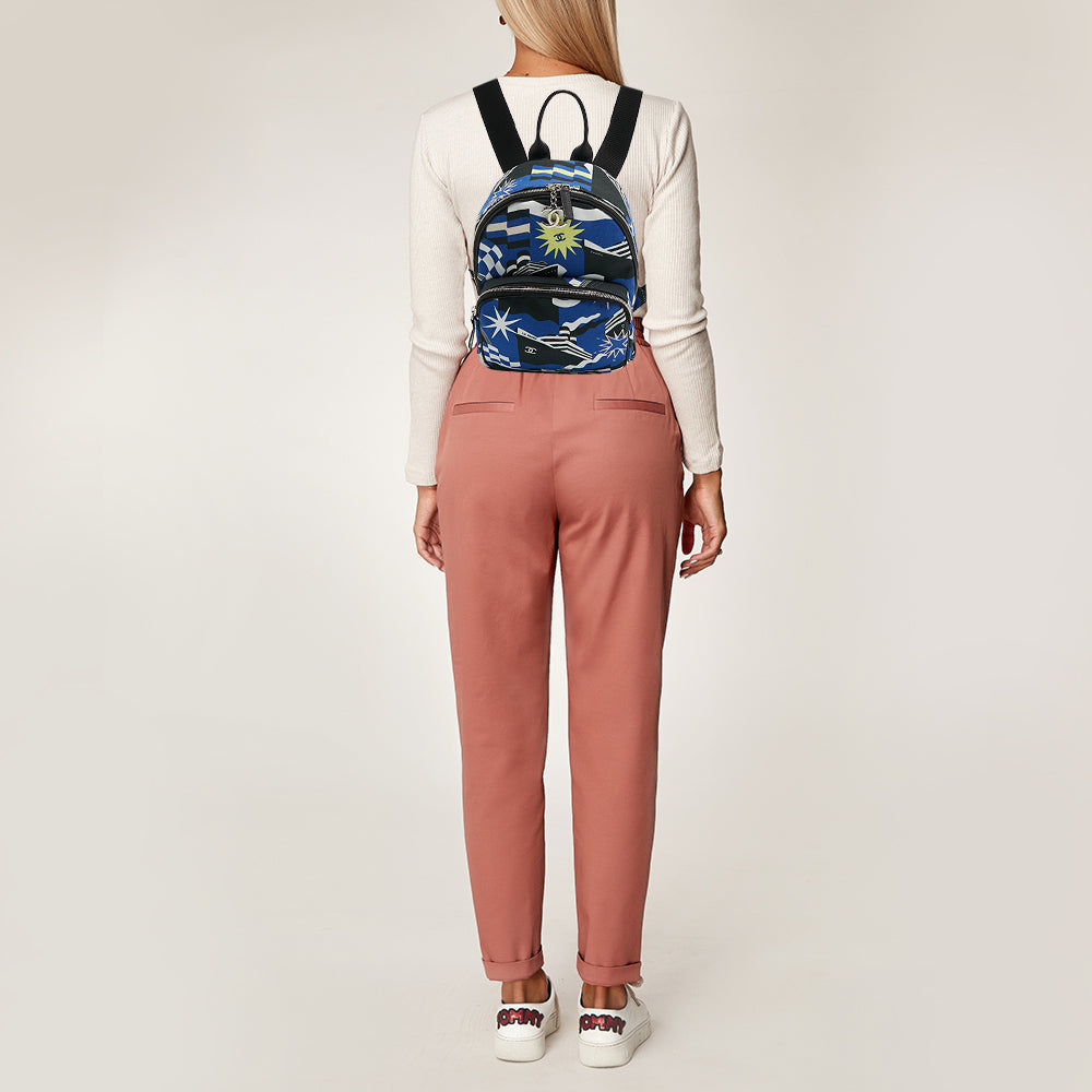 CHANEL Multicolor Printed Canvas La Pausa Bay Backpack