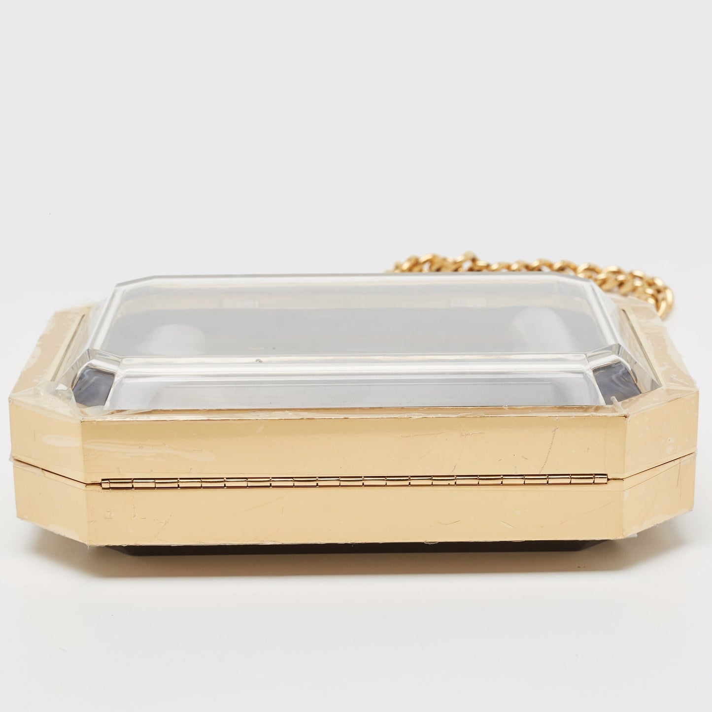 CHANEL Gold Premiere Plexiglass Minaudiere Clutch Bag