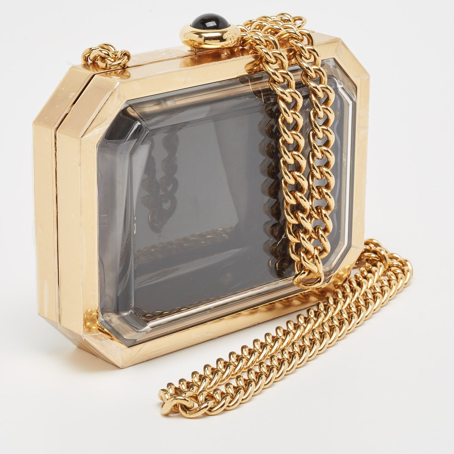 CHANEL Gold Premiere Plexiglass Minaudiere Clutch Bag