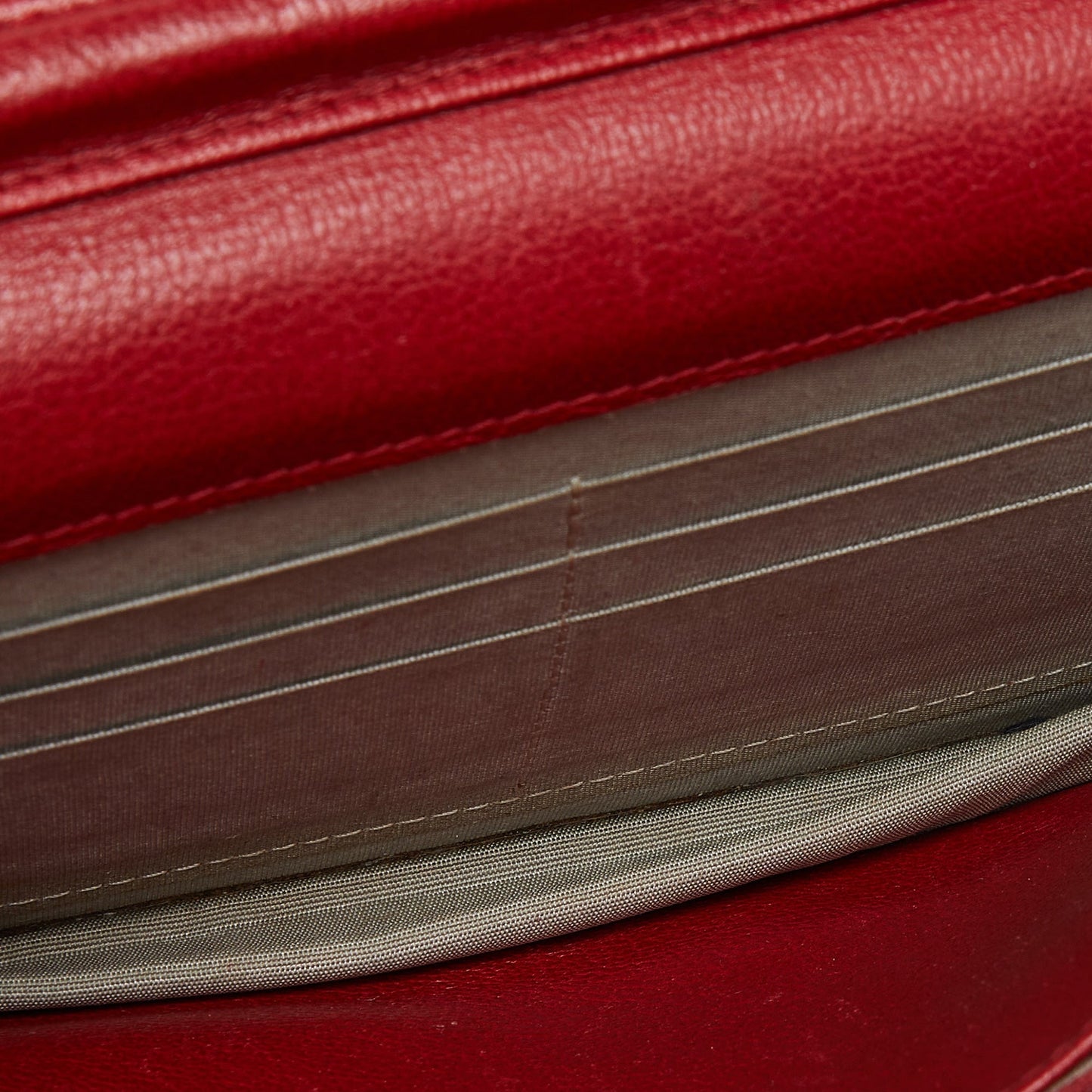 CHANEL Red Leather Camellia Wallet On Chain
