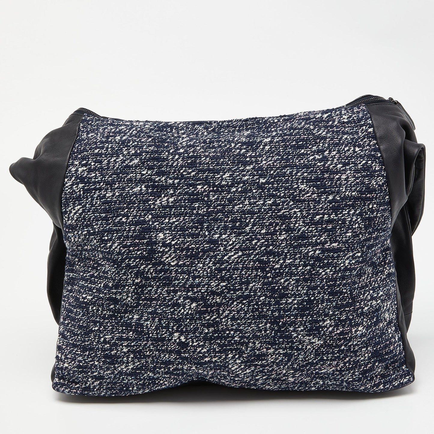 CHANEL Blue/Black Tweed and Leather Large Girl  Bag