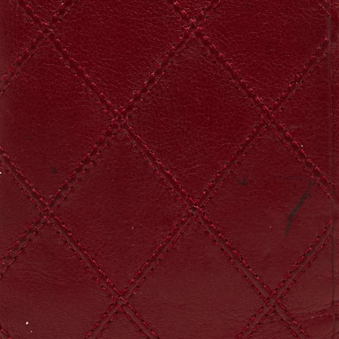 CHANEL Red Quilted Leather Vintage Bifold Card Holder